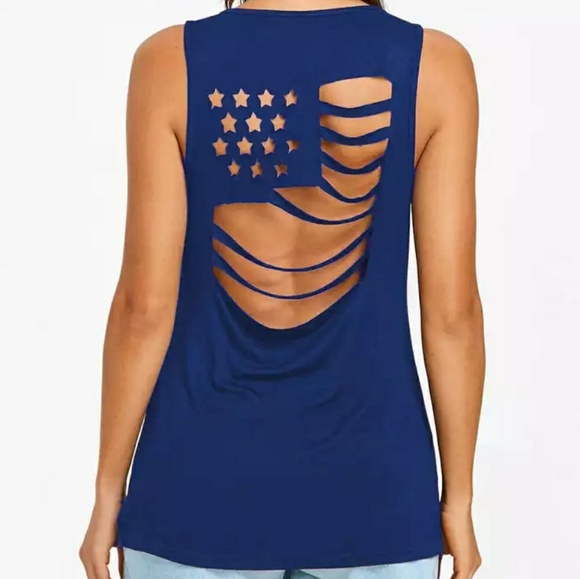 💕HP💕 American Flag Cut Out Tank - Picture 7 of 8